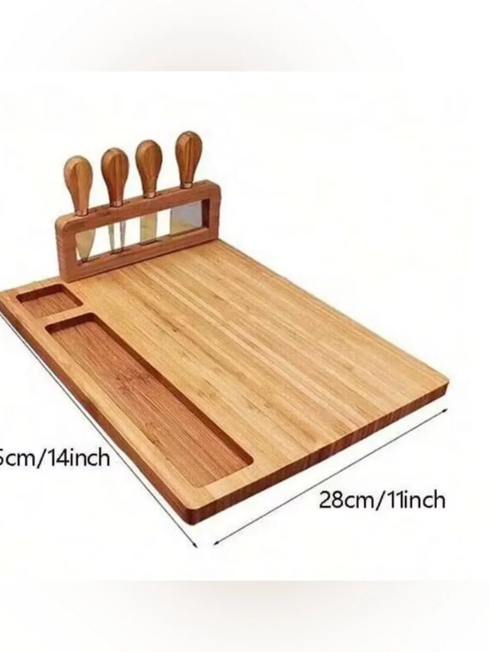 New Bamboo Wine Picnic Table & Charcuterie Boards Bundle of 2 Set